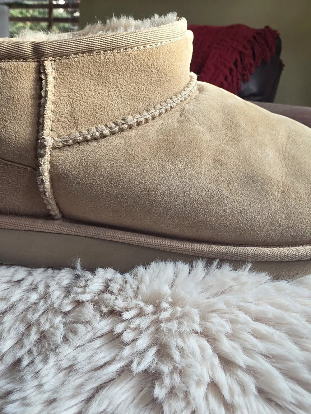 UGG Mini Booties in Chestnut Suede Size Usa 10